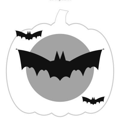 Bat Across the Moon carving stencil
