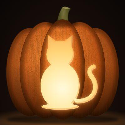 Black Cat carving stencil