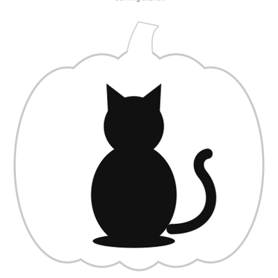 Black Cat carving stencil