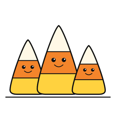 Candy Corn Friends coloring page