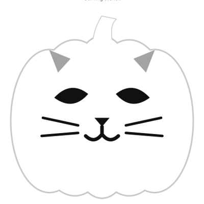 Kitty Face carving stencil