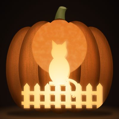 Cat on a Fence carving stencil