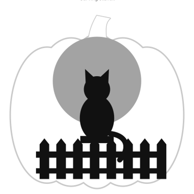 Cat on a Fence carving stencil