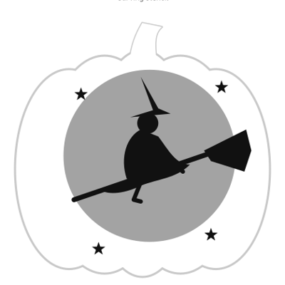 Witch on a Broom carving stencil