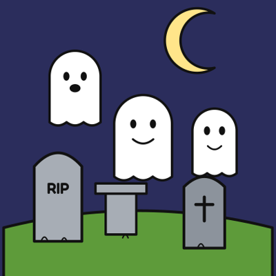 Graveyard Ghosts coloring page