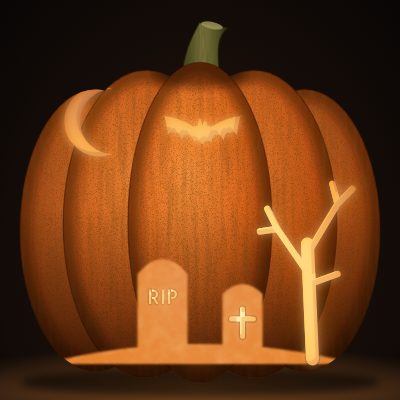 Spooky Graveyard carving stencil