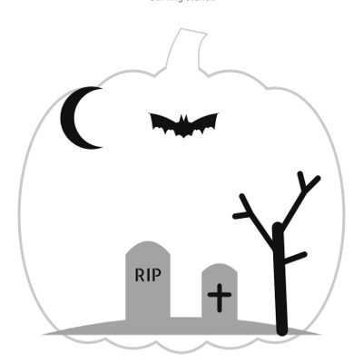 Spooky Graveyard carving stencil