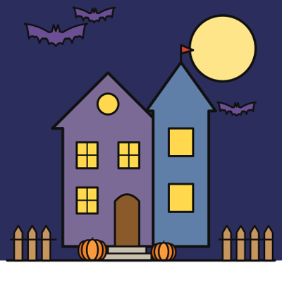 Haunted House coloring page