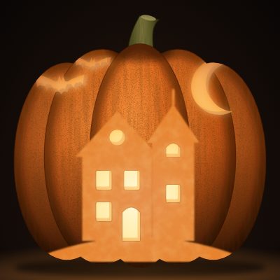 Haunted House carving stencil