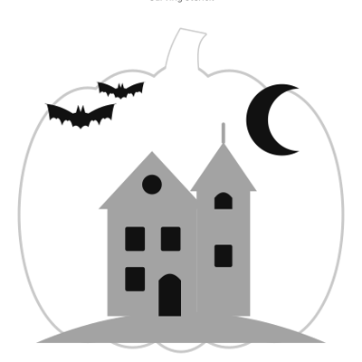 Haunted House carving stencil
