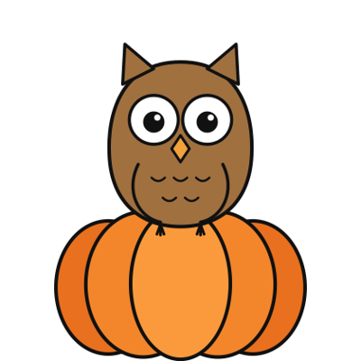 Owl on a Pumpkin coloring page