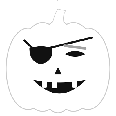 Pirate Pumpkin carving stencil