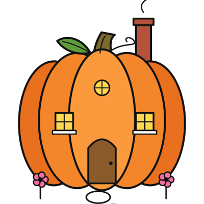 Pumpkin Fairy House coloring page