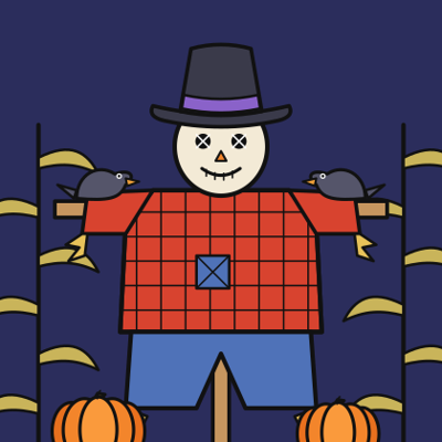 Scarecrow and Crows coloring page