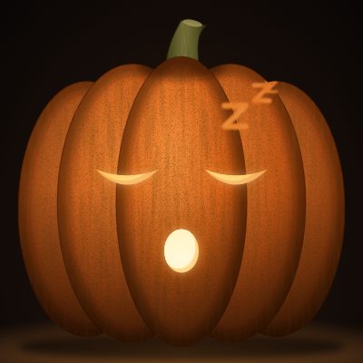 Sleepy Pumpkin carving stencil